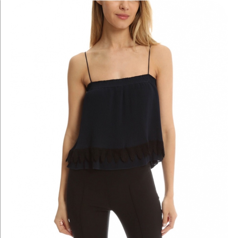 Derek lam 10 Crosby navy blue /black lace tank sz6